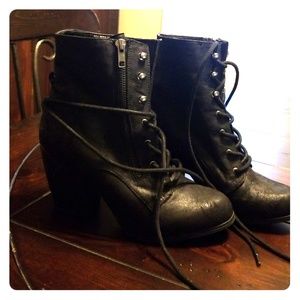 Black lace up boots